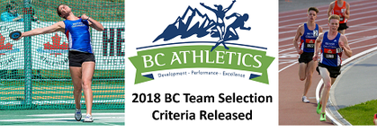 2018 BC TEAM SELECTION CRITERIA & STANDARDS RELEASED